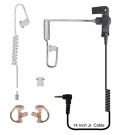 Silent Jr - 14" 2.5mm Earpiece with Coiled Clear Acoustic Tube Listen-Only for 2-way Radios